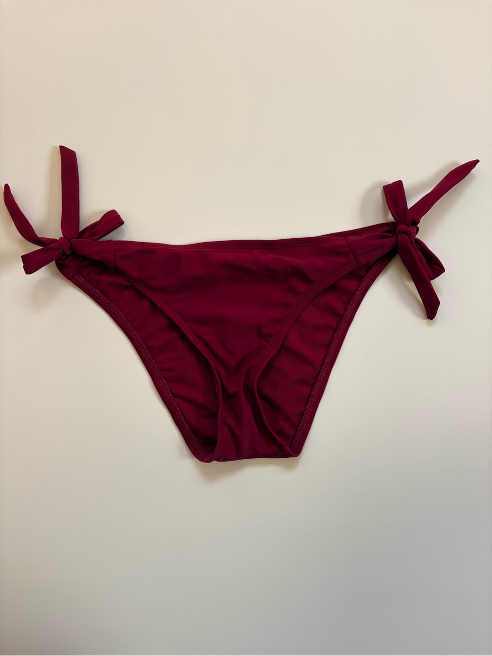 Shade & Shore Tie-Side Bikini Bottoms in Burgundy